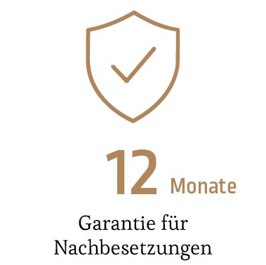 12 Monate Garantie für Nachbesetzungen